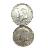 (2) 1967 Kennedy Half Dollars