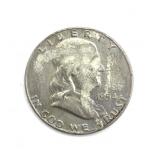 1954-D Franklin Half Dollar - has substance stuck