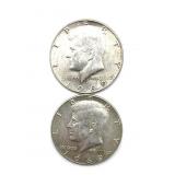 (2) 1969 Kennedy Half Dollars