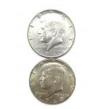 (2) 1969 Kennedy Half Dollars