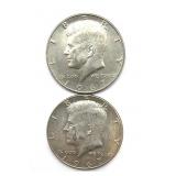 (2) 1967 Kennedy Half Dollars
