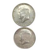 (2) 1967 Kennedy Half Dollars
