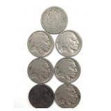 1895 Liberty Head V Nickel and (6) Buffalo Nickels