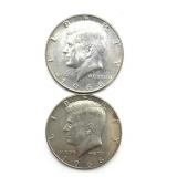 (2) 1966 Kennedy Half Dollars