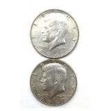 (2) 1967 Kennedy Half Dollars
