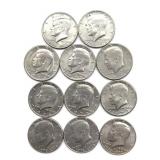 (11) Kennedy Half Dollars 1971-1991