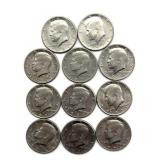 (11) 1961 Kennedy Half Dollars