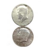 (2) 1969 Kennedy Half Dollars