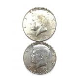 (2) 1969 Kennedy Half Dollars