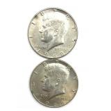 (2) 1968 Kennedy Half Dollars