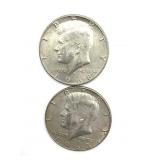 (2) 1968 Kennedy Half Dollars