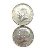 (2) 1968 Kennedy Half Dollars
