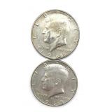 (2) 1968 Kennedy Half Dollars