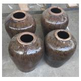 (4) Glazed Terracotta Planters 9'x14'T