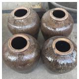 (4) Glazed Terracotta Planters