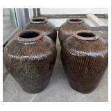 (4) Glazed Terracotta Planters 9'x14'T