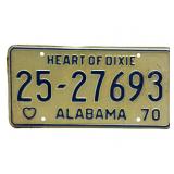 1970 Alabama License Plate