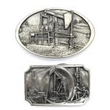 (2) Oil Industry Belt Buckles