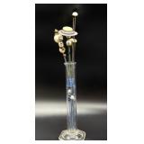 Antique Hatpins in Glass Graduated Cylinder  -