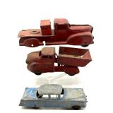 Vintage Metal Toy Trucks (missing wheels) and