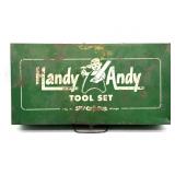 Vintage Handy Andy Tool Set Metal Toolbox with