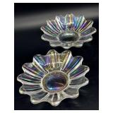 (2) Vintage Federal Glass Celestial Iridescent