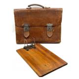 Vintage Leather Briefcase and Vintage Wood