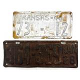 1928 and 1946 Kansas License Plates