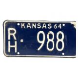 1964 Kansas License Plate