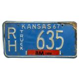 1967 Kansas License Plate