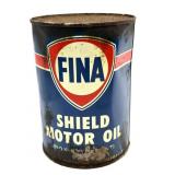 Vintage Fina Motor Oil Quart Can - Metal -
