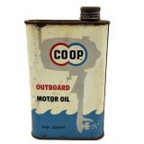 Vintage CO-OP Outboard Motor Oil Quart Can-