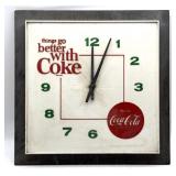 Vintage Coca-Cola Plastic Wall Clock 17" x 17"