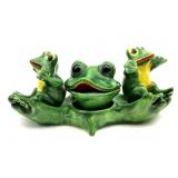 Vintage Frog Salt & Pepper Shakers and Stand 6.5"