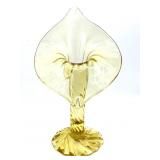 Yellow Jack in the Pulpit Art Glass Vase 10.25"