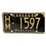 1968 Kansas License Plate