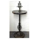 Antique Cast Iron and Marble Smoke Stand 12' x