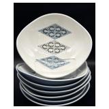 (7) MCM Pottery Bowls Informal by Iroquois 8' x