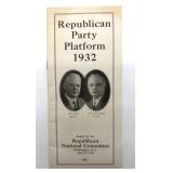 1932 Republican Party Platform Pamphlet 9' x 4' -