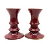 Dryden Pottery Candlestick Pair 4'