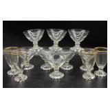 Vintage Candlewick/Boopie Glass Cups 4.5" Gold