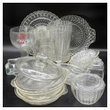 Vintage Glass Vase, Plates, Cups, and More -