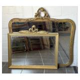 (2) Vintage Mirrors 36.5" x 36" and Smaller