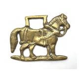 Vintage Horse Brass Harness Medallion  3.5" x 3"