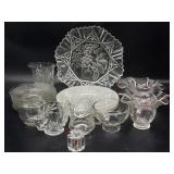 Tiara Indiana Glass Plates, Creamers, Sugars and