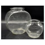 Vintage Glass Goldfish Jars 8.5" Tall and Smaller
