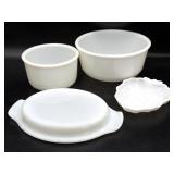 Vintage Milk Glass Mixer Bowls, Milk Glass Grape
