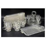 Vintage Glass Cup Holder with Cups and Vintage