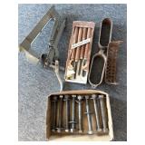 8" Bolts, Lathe Chisels, Acme Stapler, and Cast