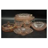 Vintage Pink Depression Glass Lidded Divided